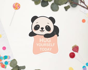 Hug Yourself Today Panda Stickers