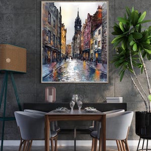 Edinburgh Old Town Watercolor Print - Royal Mile Street Scene Wall Art, Scotland Cityscape Poster, Historic Europe Travel Art image 5