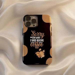 Coque de portable Boho Coffee Obsessed, coque Samsung Galaxy Aesthetic Caffeine Addict, protecteur d'iPhone mignon motif arc-en-ciel, coque citation drôle