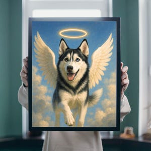 Custom Pets  Heavenly Angel Dog & Cats more Portrait Celestial Tribute to a Beloved Companion