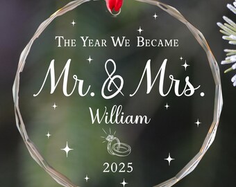 Personalized First Christmas Mr & Mrs Ornament 2025, Wedding Keepsake, Married Ornament, Couples Ornament, Newlywed Gift, Marriage Gift