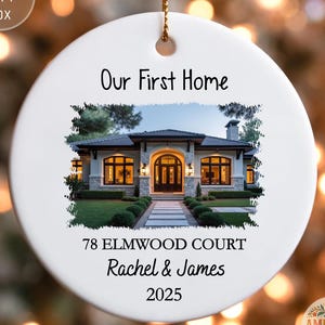 Personalized New Home Christmas Ornament, Custom Photo Ornament, First Time Home Buyer, Housewarming Gift, Realtor Client Gift