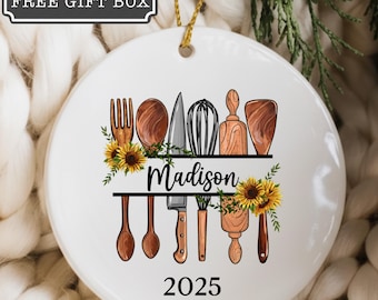 Personalized Baker Ornament, Custom Gift for Baker Christmas Baking Ornament, Baking Lover Ornament, Pastry Chef Gift, Mom Gift