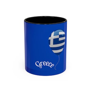 Greek Flag Coffee Mug, Greece Travel Gift, Greek Souvenir for Coffee Lovers, Greek Pride Mug, Gift for Greek Americans