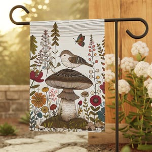 Cute Garden Flag, Welcome Garden Sign, Whimsical Garden Art, Outdoor House Decor, Spring Summer Garden Decor, Garden Gift
