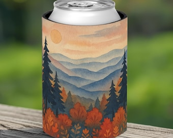 Watercolor Mountains Can Cooler - Insulated Drink Sleeve