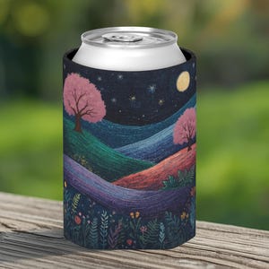 Whimsical Landscape Can Cooler - Insulated Drink Cozy