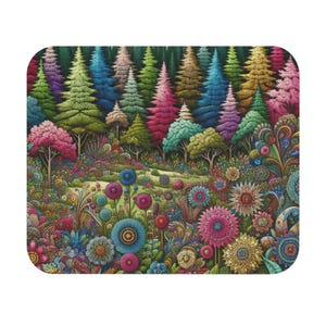 Colorful Forest Mouse Pad: Nature Lover Desk Decor