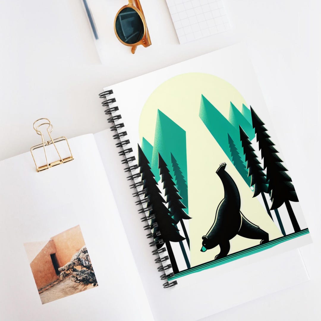 Nature-inspired Spiral Notebook With Bear Design - Perfect for ...