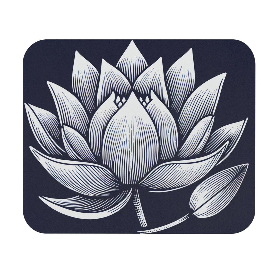 Serene Lotus Flower Mouse Pad - Elegant Desk Accessory, Office Gift ...
