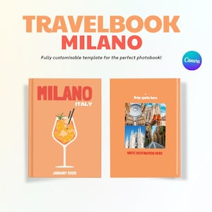 Milano Travel Photo Book Template, Italy Photobook Template, Editable Assouline-Style Album, Canva Template for Coffee Table Travel Book