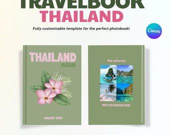 Thailand Travel Photo Book Template, Editable Assouline-Style Album, Canva Template for Coffee Table Travel Book