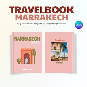 Marrakech Travel Photo Book Template, Editable Assouline-Style Album, Canva Template for Coffee Table Travel Book
