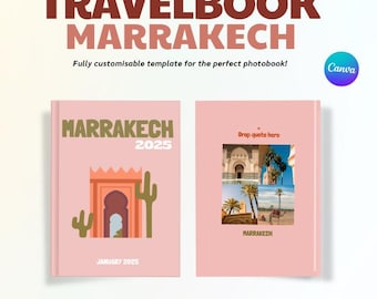 Marrakech Travel Photo Book Template, Editable Assouline-Style Album, Canva Template for Coffee Table Travel Book
