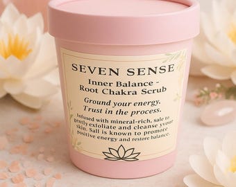 Scrub al sale per il chakra della radice – Esfoliazione naturale, patchouli, olio di cedro, equilibrio riequilibrante.