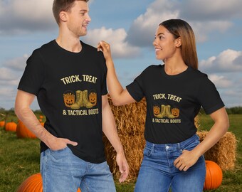 Veteran Mom Halloween Tee – Trick Treat Tactical Boots Shirt