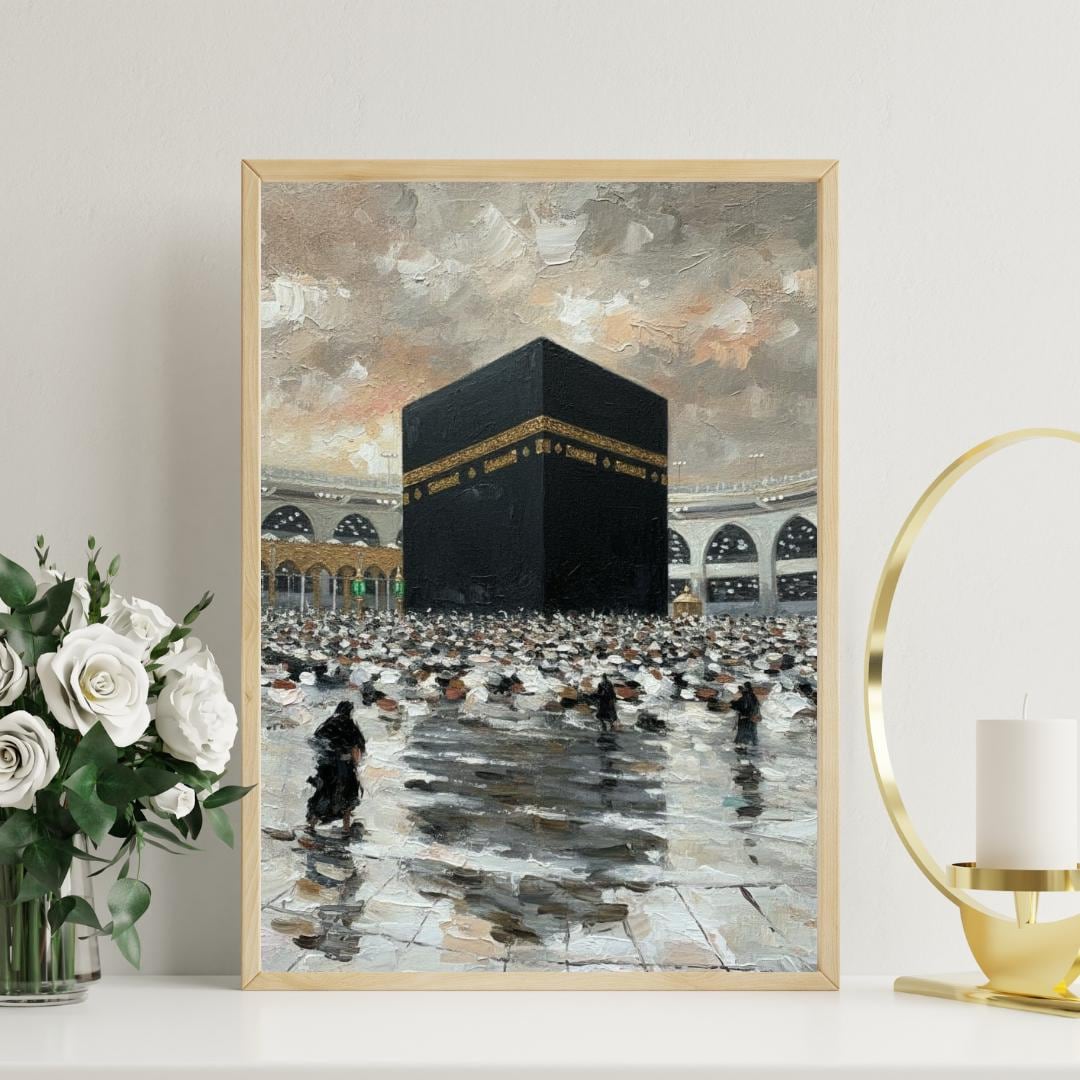 Kaaba Islamic Painting Mecca Art Print Muslim Home Decor Spiritual Wall ...