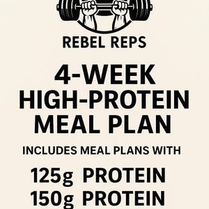4-Week High-Protein Meal Plan PDF | 125-200g Protein Options | Muscle Building Meal Guide | Fitness Meal Prep | Simple Grocery Lists