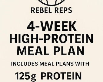 4-Week High-Protein Meal Plan PDF | 125-200g Protein Options | Muscle Building Meal Guide | Fitness Meal Prep | Simple Grocery Lists