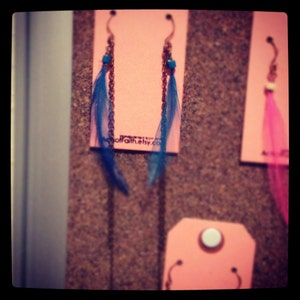 Turquoise Feather earrings
