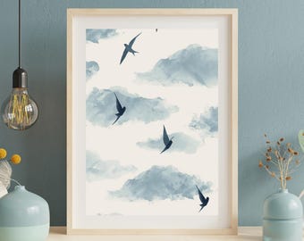 Scandi Birds – 10 Printable Wall Art Set Scandinavian Bird Prints Digital Download