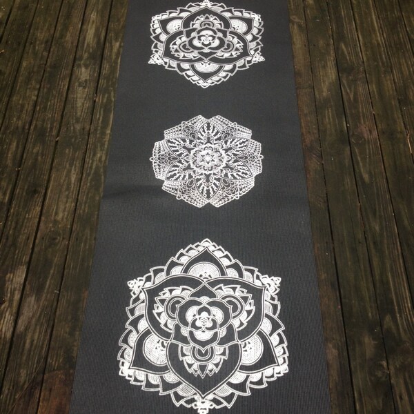 Double Sided Mandala "Cool Lotus Sworls" Yoga Mat