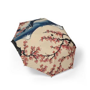 Umbrella, Japanese Cherry Blossom, Sakura Floral Print, Rain Protection, Compact Travel Umbrella