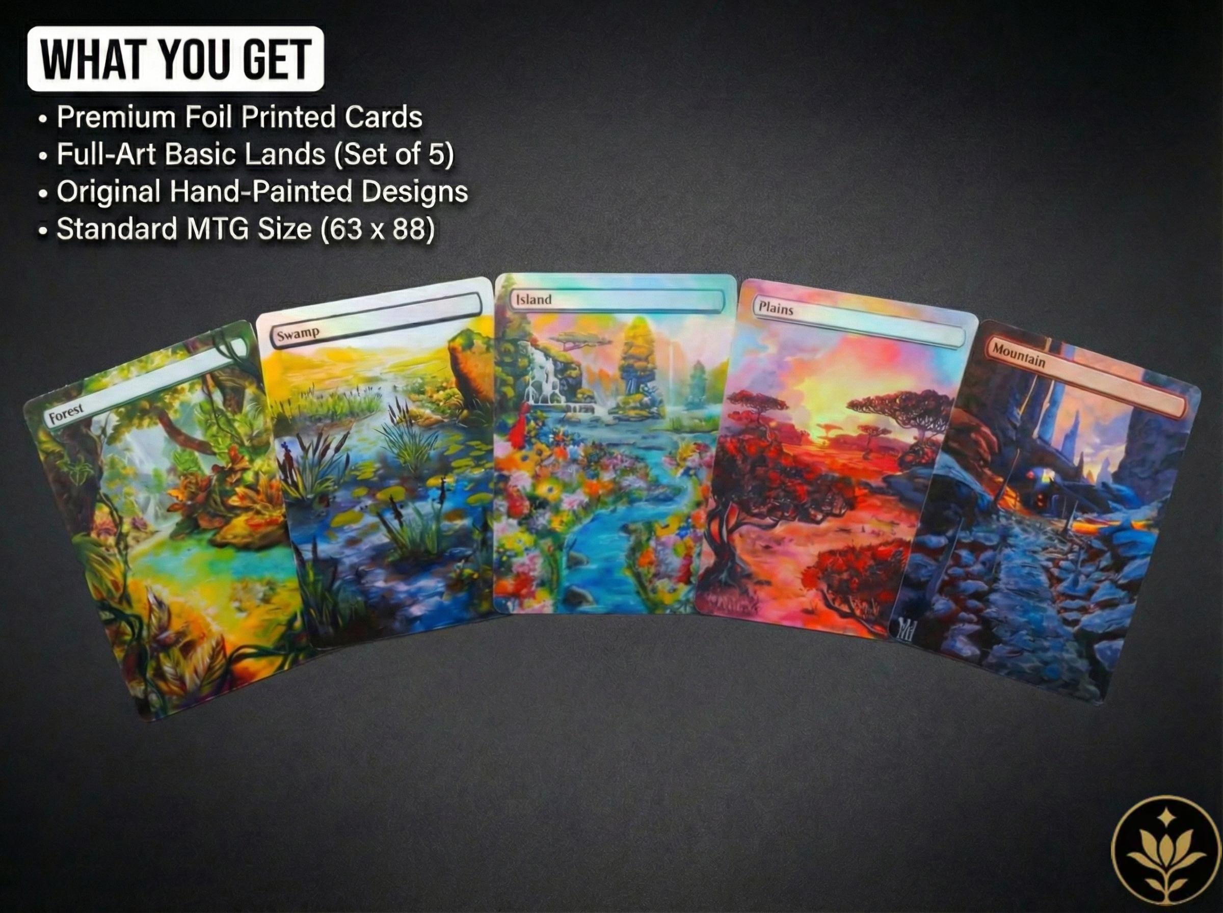 Foil MTG Land Proxies | Hand-painted Alter Prints | Full Art Basic