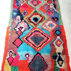 Custom Moroccan rug, Beni ourain rug 8x10, Hand-knotted rug, Boho Modern rug, Living room rug, Hand-Knotted rug, Home decor rug, Orange Blue