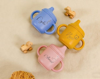 Vaso de silicona grabado: vaso personalizado para bebé, a prueba de derrames