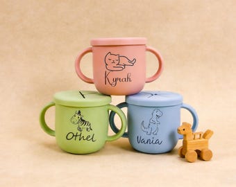 Personalized Silicone Snack Cup: Custom Icon, Travel Toddler Pot