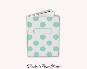 Teal and White Polka Dot Print Journal