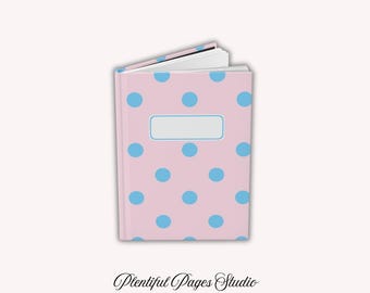 Pink and Blue Polka Dot Print Journal