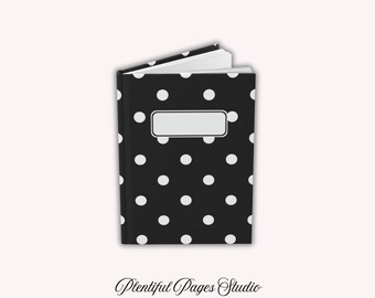 Black and White Polka Dot Print Journal