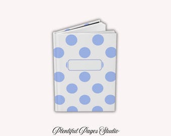 Blue and White Polka Dot Print Journal