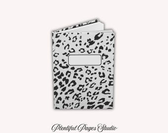 White Cheetah Print Journal