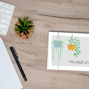Printable Card for Any Occasion, Funny Plant card, Miss You, Printable Card, 5x7 Card, Digital Download