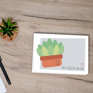 Cartão para impressão para qualquer ocasião, cartão de amor engraçado, suculentas, plantas, cartão para impressão, cartão 5x7, download digital