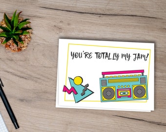 Printable Card for Any Occasion, Funny Boombox card, My Jam, 80s, Music, Printable Card, 5x7 Card, Digital Download