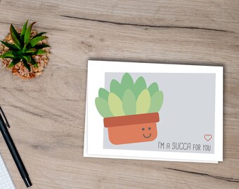 Printable Card for Any Occasion, Funny Love card, Succulent, Plants, Printable Card, 5x7 Card, Digital Download