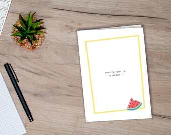 Printable Card for Any Occasion, Funny One in a Melon card, Printable Card, 5x7 Card, Digital Download