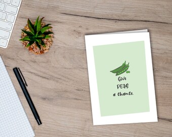 Printable Card for Any Occasion, Funny Peas card, Printable Card, 5x7 Card, Digital Download