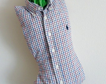 Holiday Shocking- Plaid flannel collared shirt stocking