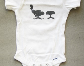 Eames chair print onesie- Short sleeve 3-6 months