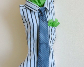 Holiday Shocking- Collared shirt stocking with tie