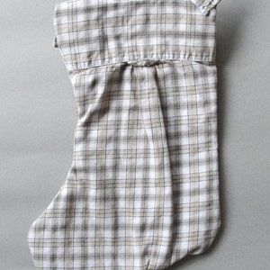 Holiday Shocking- Plaid Flannel Collared Shirt Stocking - Etsy