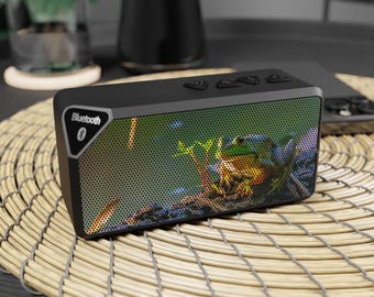 Bullfrog on Log Bluetooth Speaker | Nature Morning Sun Photo