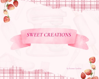 Recetas de pasteles imprimibles en PDF – Páginas de libro de recetas de postres, inspiración para hornear (descarga instantánea)