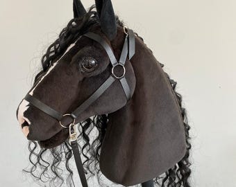 BLACK Hobby horse - Realistic Equestrian Toy