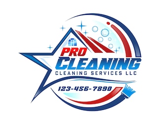 Logo ontwerp schoonmaakservice op maat | Huishoudster, huishouding, huisstijlbranding (PNG, SVG)